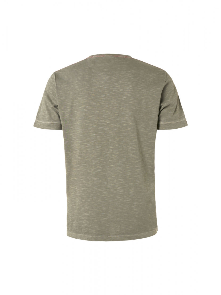 T-Shirt Crewneck Garment Dyed Print | Light Army