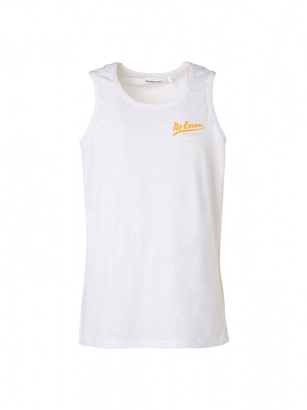 Singlet Garment Dyed Slub | White
