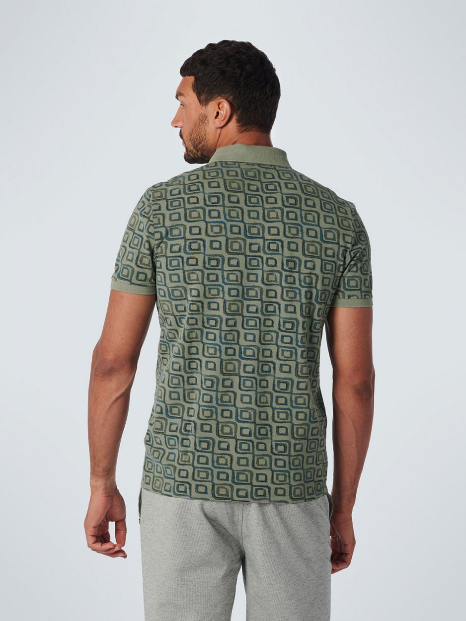 Polo Pique Allover Printed Garment Dyed | Light Army