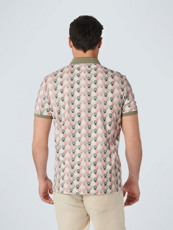 Polo Pique Allover Printed Stretch | Old Pink