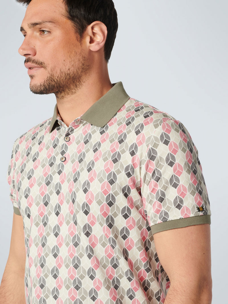 Polo Pique Allover Printed Stretch | Old Pink