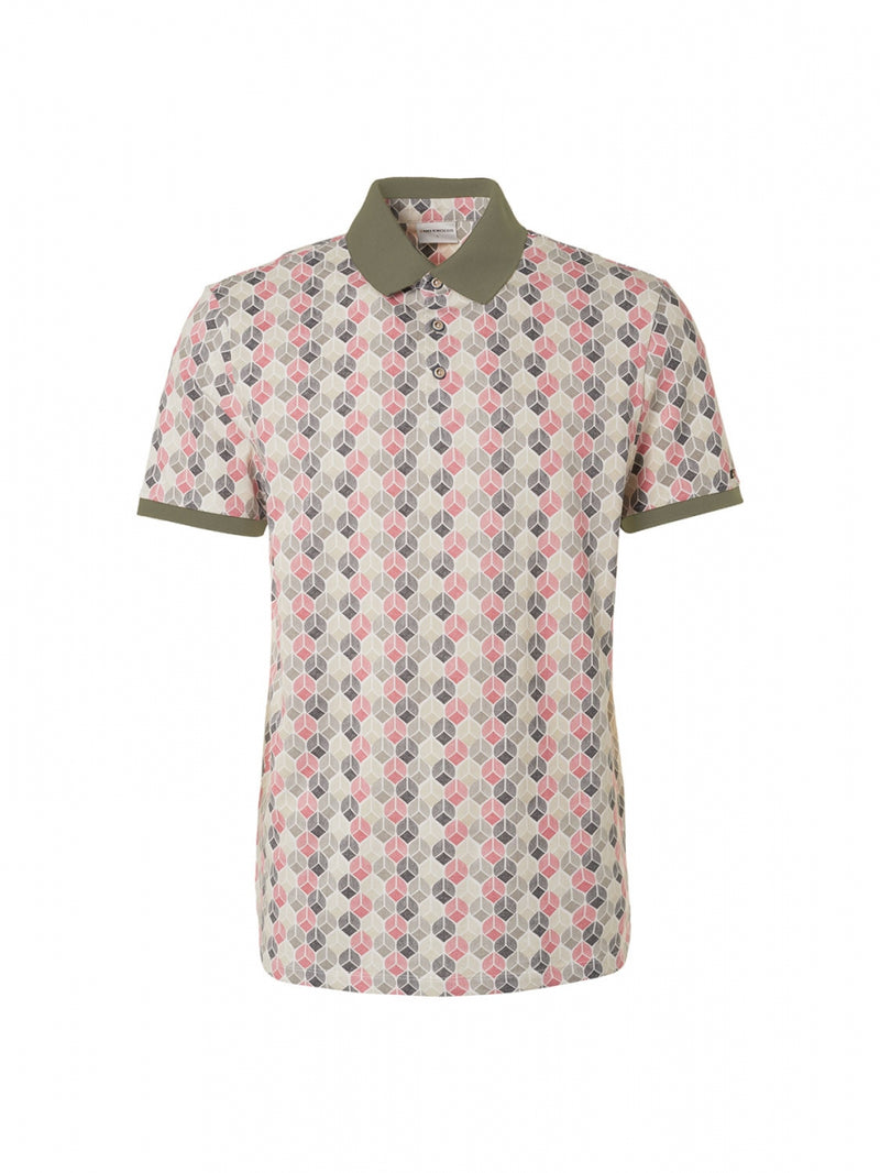 Polo Pique Allover Printed Stretch | Old Pink