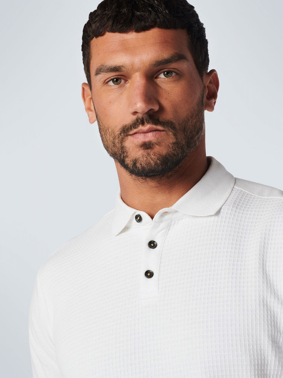 Polo Solid Jacquard With Jersey | White