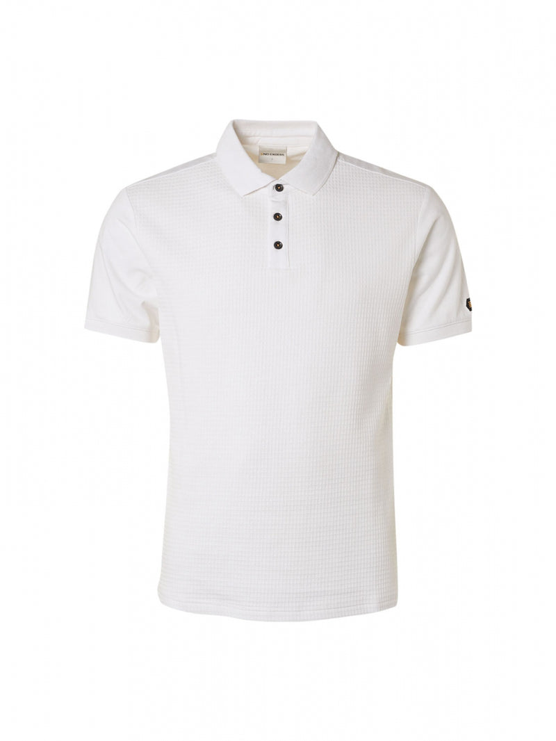 Polo Solid Jacquard With Jersey | White