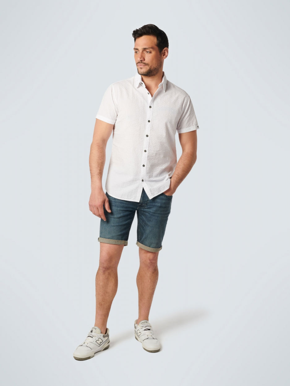 Shirt Short Sleeve Relief Stripe | White