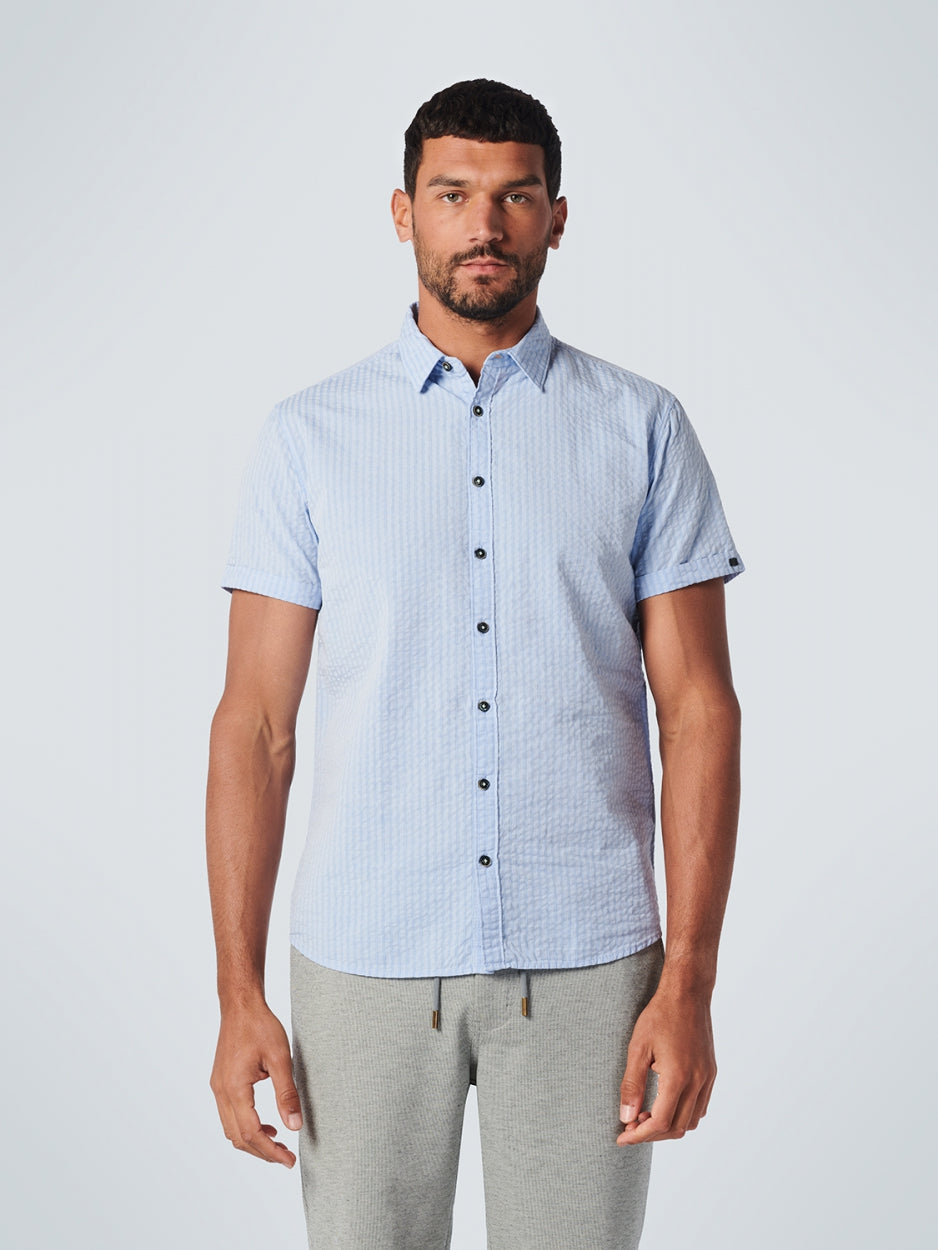 Shirt Short Sleeve Relief Stripe | Washed Blue