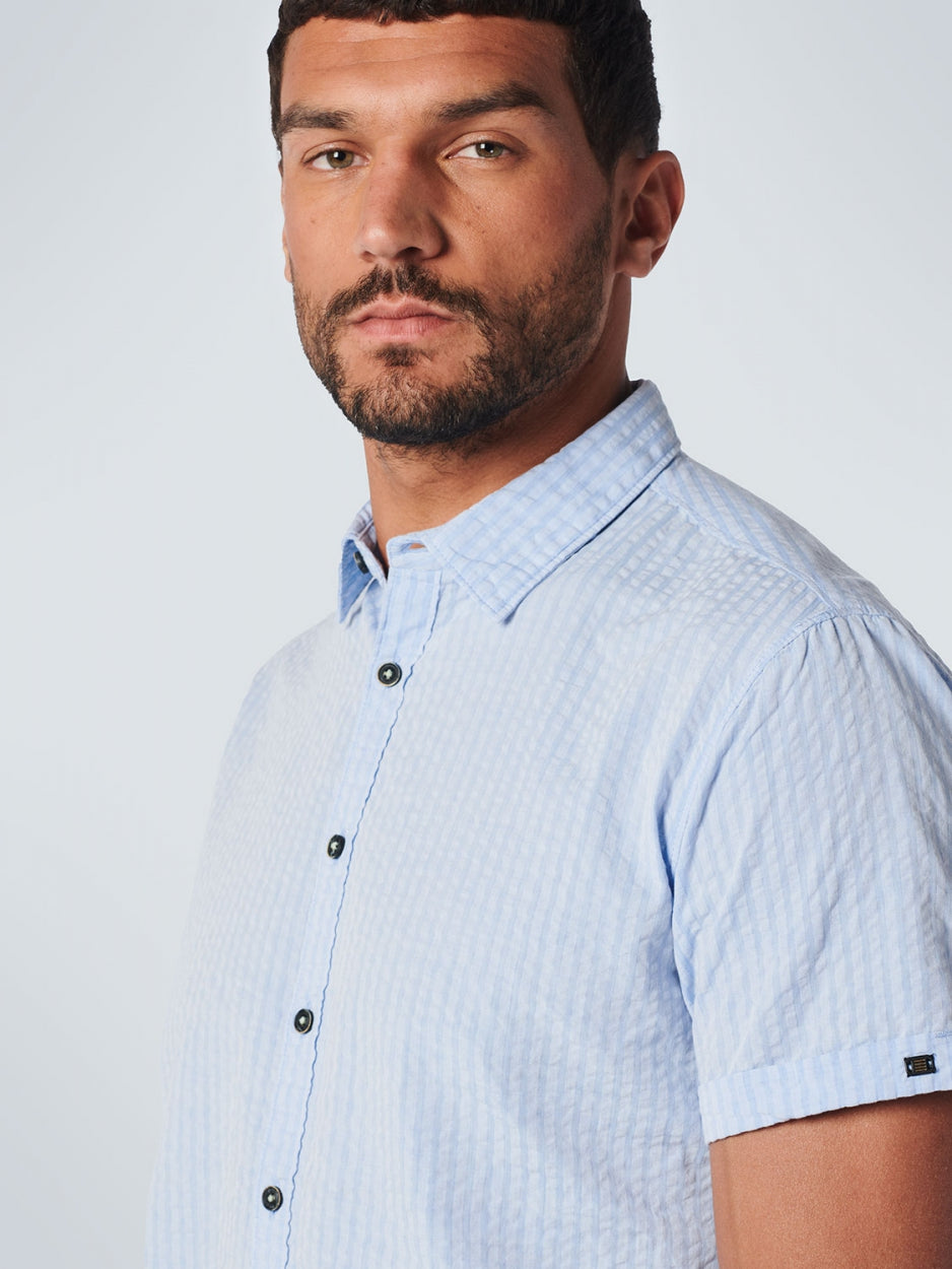 Shirt Short Sleeve Relief Stripe | Washed Blue