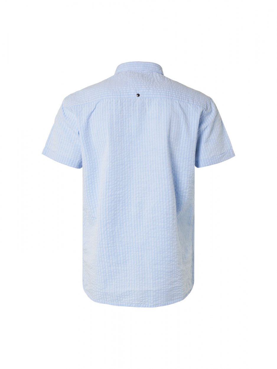 Shirt Short Sleeve Relief Stripe | Washed Blue