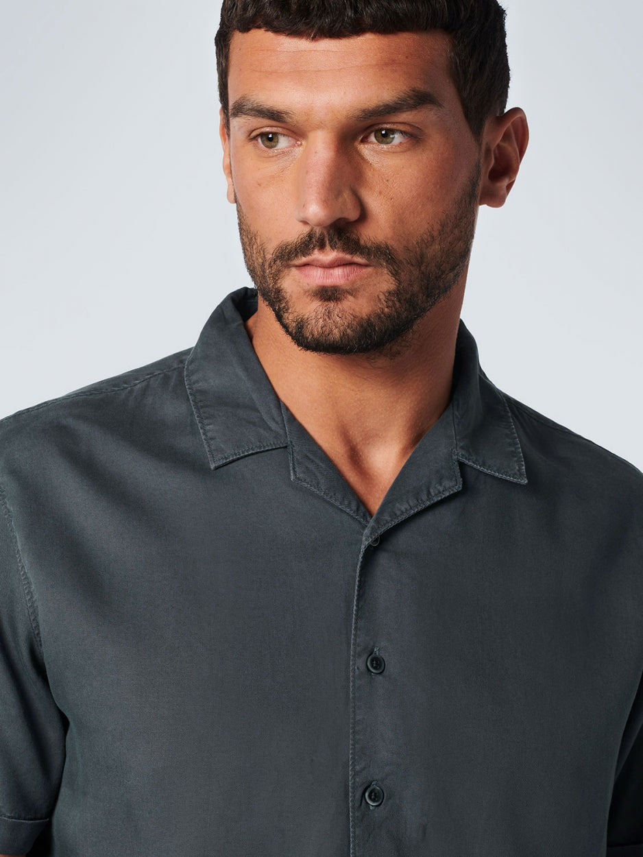 Shirt Short Sleeve Resort Collar Garment Dyed | Dark Night