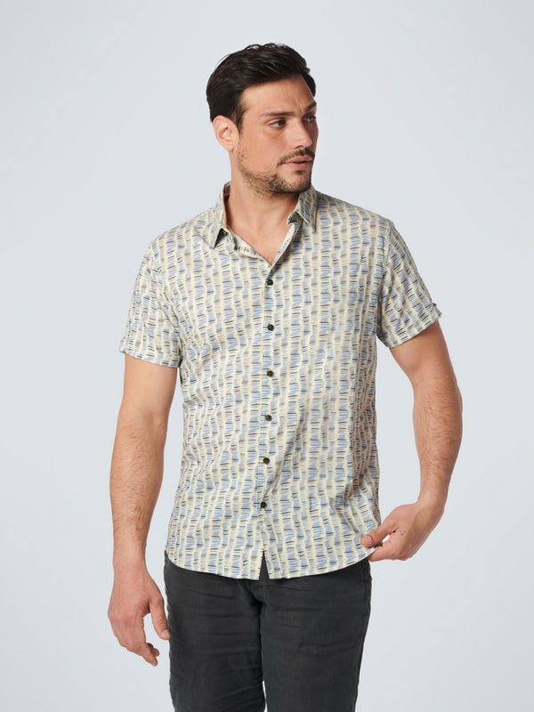 Shirt Short Sleeve Allover Printed | Washed Blue