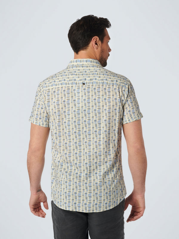 Shirt Short Sleeve Allover Printed | Washed Blue