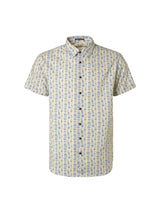 Shirt Short Sleeve Allover Printed | Washed Blue