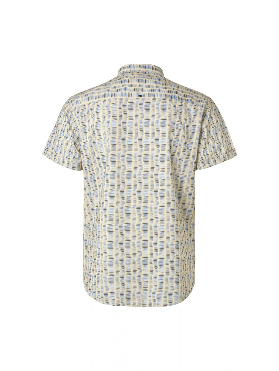 Shirt Short Sleeve Allover Printed | Washed Blue