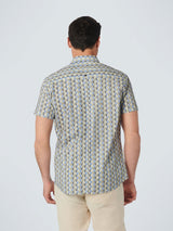 Shirt Short Sleeve Allover Printed Stretch | Washed Blue