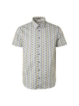 Shirt Short Sleeve Allover Printed Stretch | Washed Blue