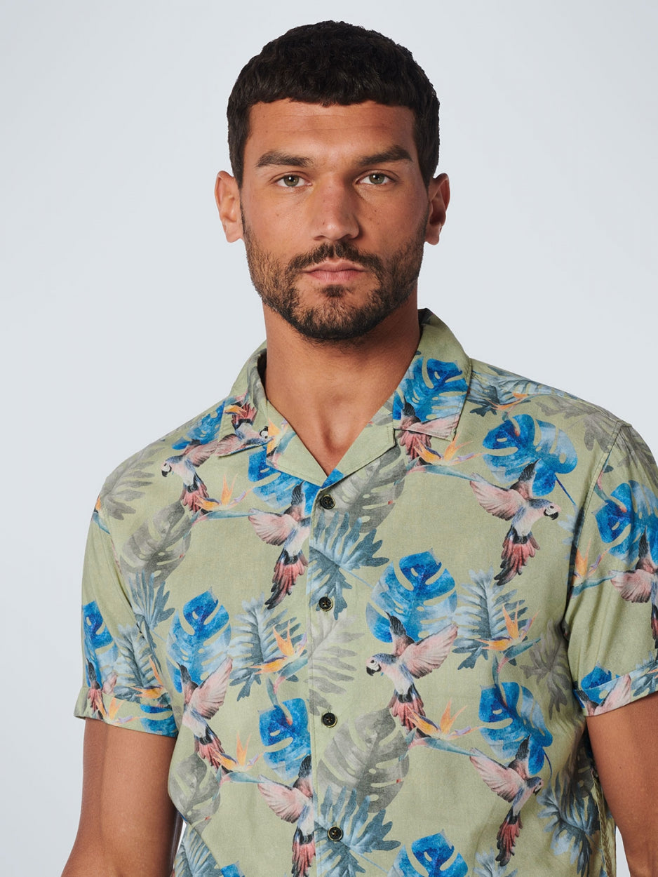 Shirt Short Sleeve Allover Printed | Smoke