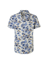 Shirt Short Sleeve Resort Collar Allover Printed | Washed Blue