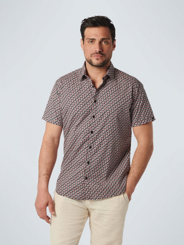 Shirt Short Sleeve Allover Printed Stretch | Old Pink