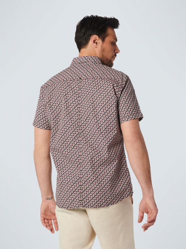 Shirt Short Sleeve Allover Printed Stretch | Old Pink