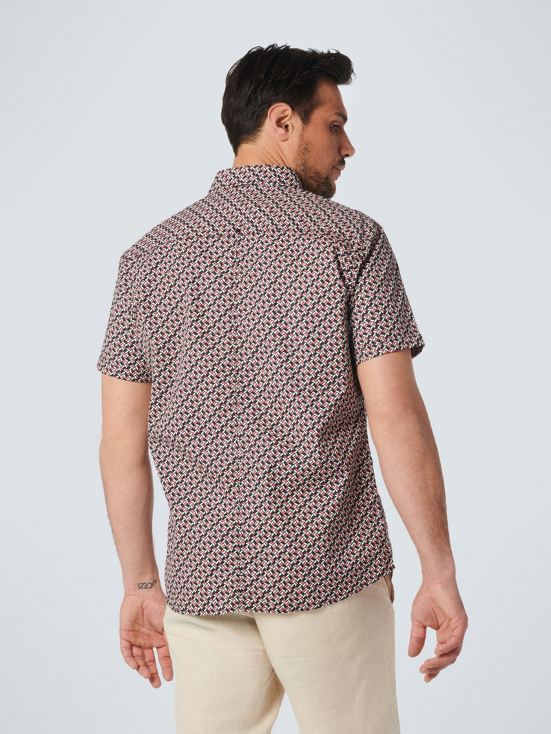 Shirt Short Sleeve Allover Printed Stretch | Old Pink