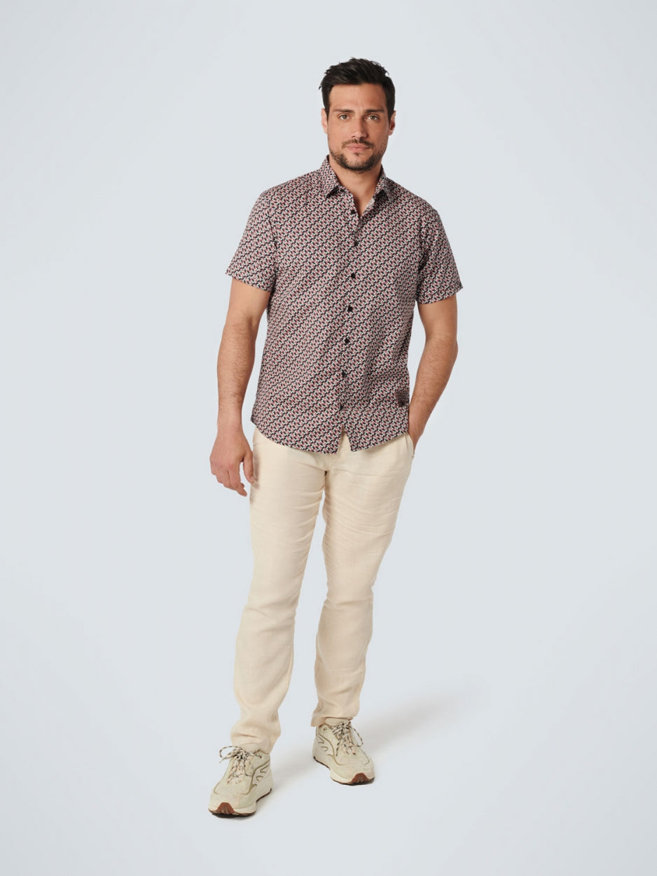 Shirt Short Sleeve Allover Printed Stretch | Old Pink