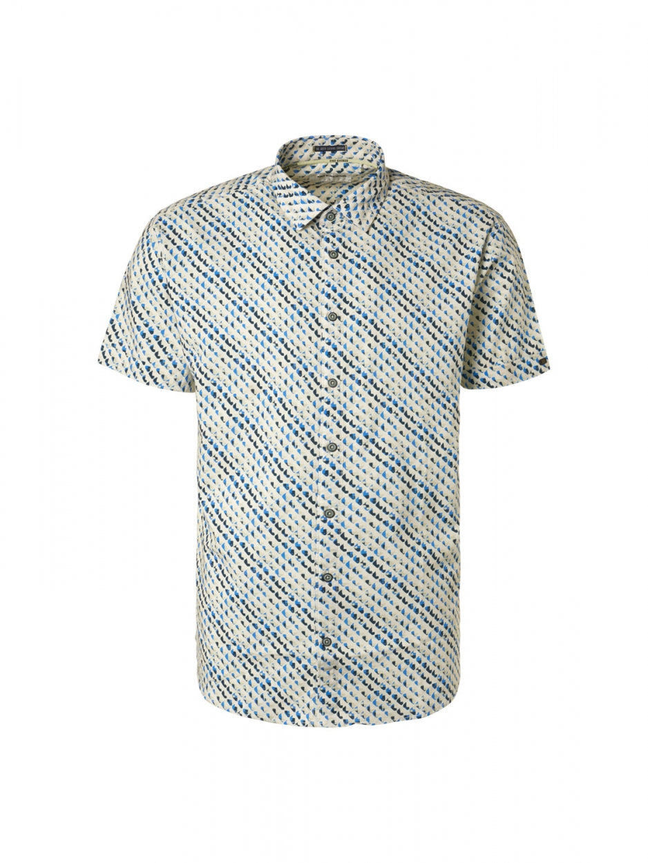 Shirt Short Sleeve Allover Printed | Washed Blue