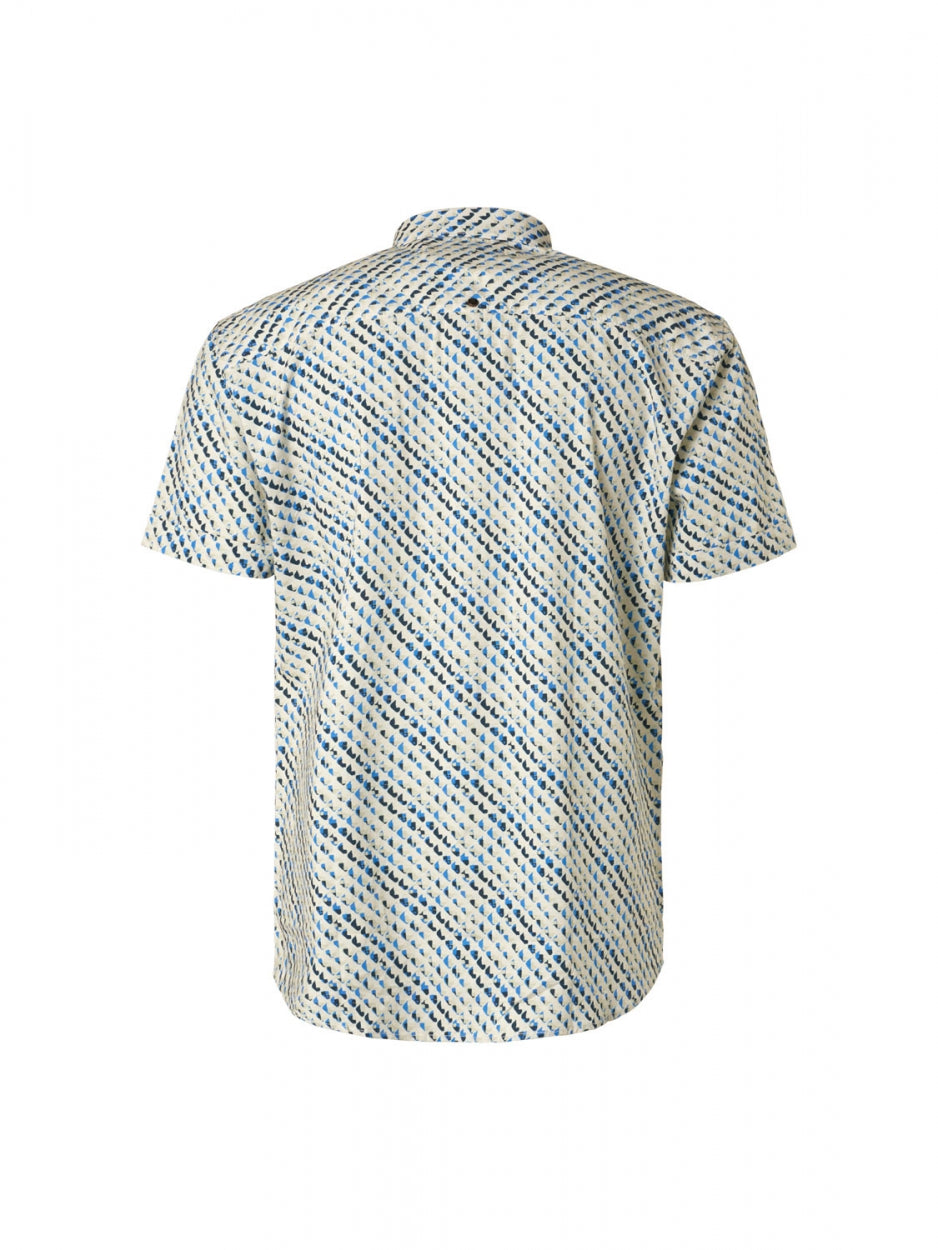 Shirt Short Sleeve Allover Printed | Washed Blue