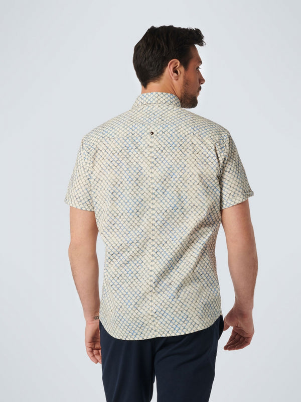 Shirt Short Sleeve Allover Printed Stretch | Washed Blue