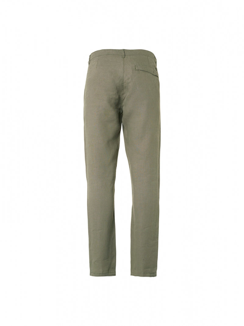 Pants Linen Garment Dyed | Light Army