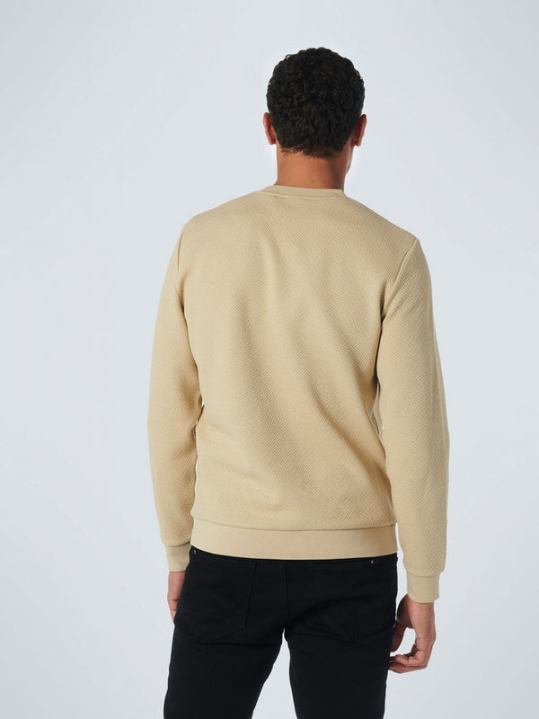 Sweater Crewneck Double Layer Jacquard Stretch | Stone