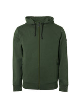 Sweater Hooded Full Zipper Double Layer Jacquard Stretch | Dark Green