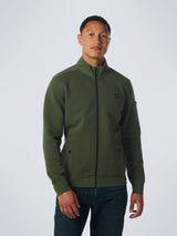 Sweater Full Zipper Double Layer Jacquard Stretch | Dark Green