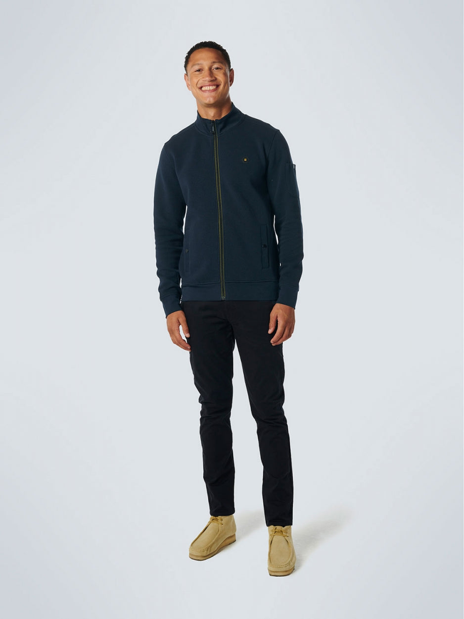 Sweater Full Zipper Double Layer Jacquard Stretch | Night