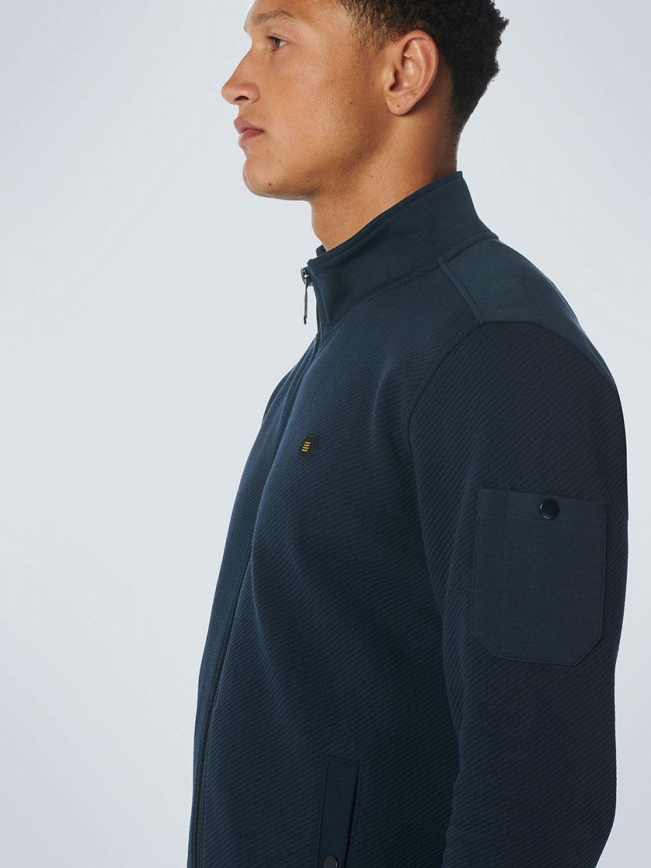 Sweater Full Zipper Double Layer Jacquard Stretch | Night