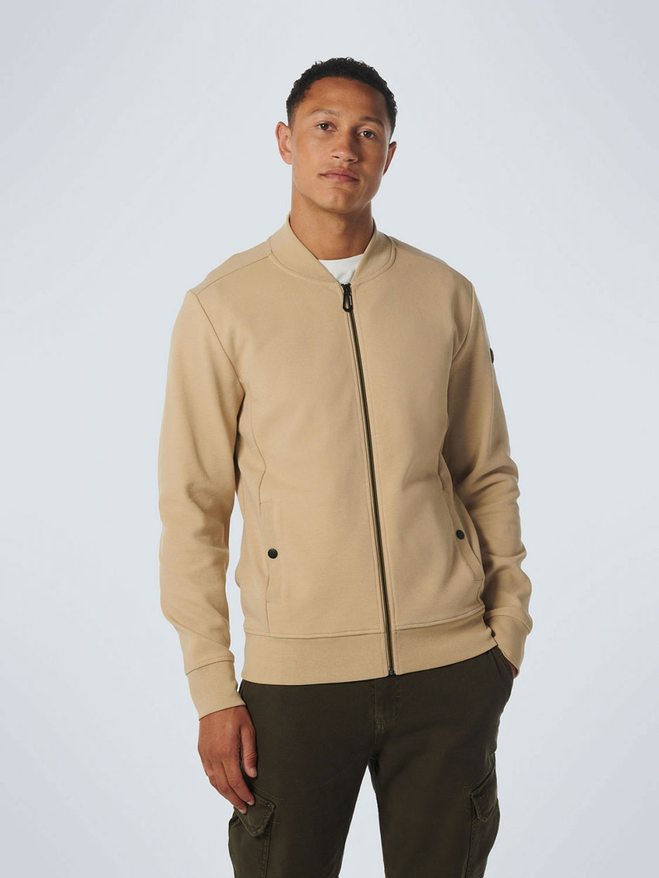 Sweater Full Zipper Twill Jacquard | Stone