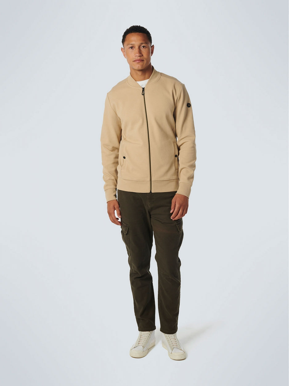 Sweater Full Zipper Twill Jacquard | Stone