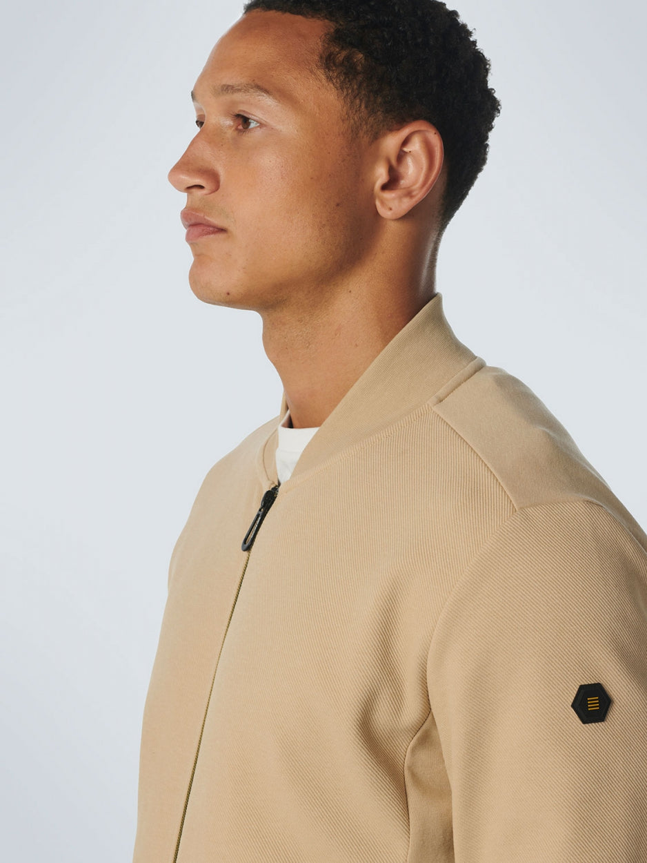Sweater Full Zipper Twill Jacquard | Stone