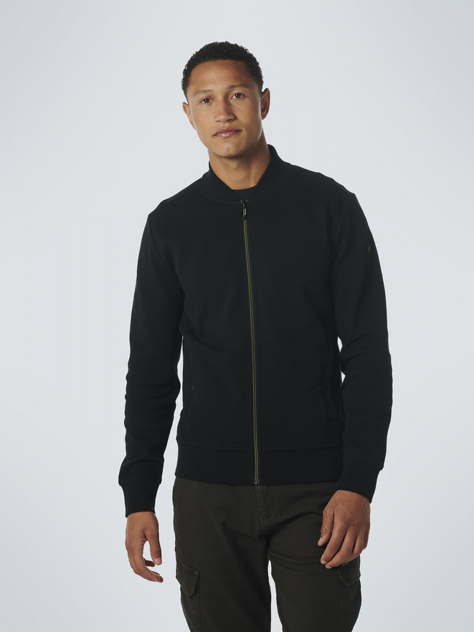 Sweater Full Zipper Twill Jacquard | Black