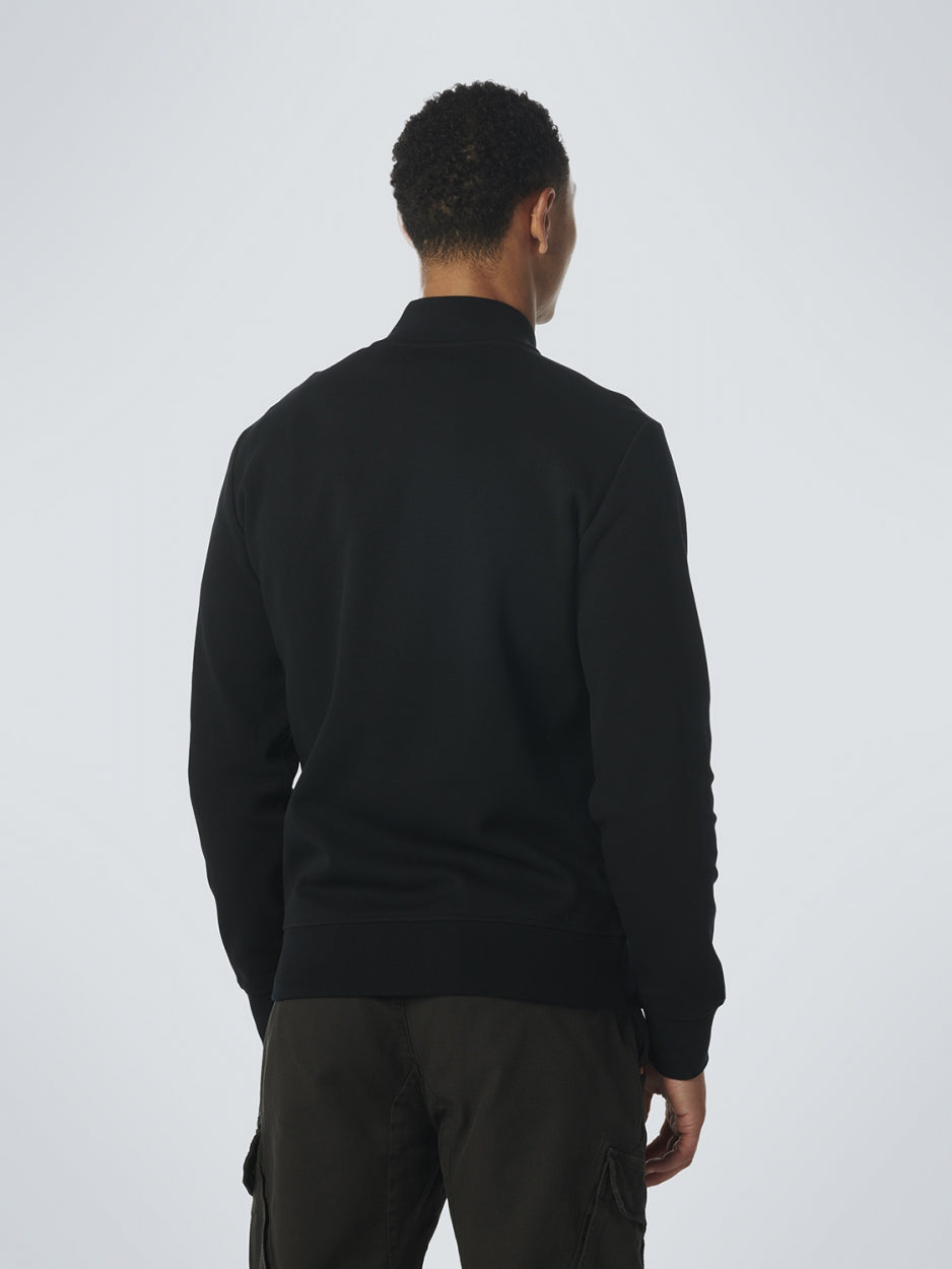 Sweater Full Zipper Twill Jacquard | Black