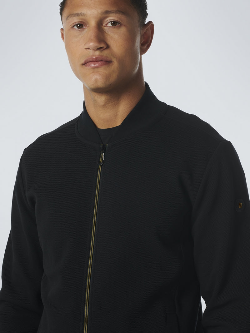 Sweater Full Zipper Twill Jacquard | Black