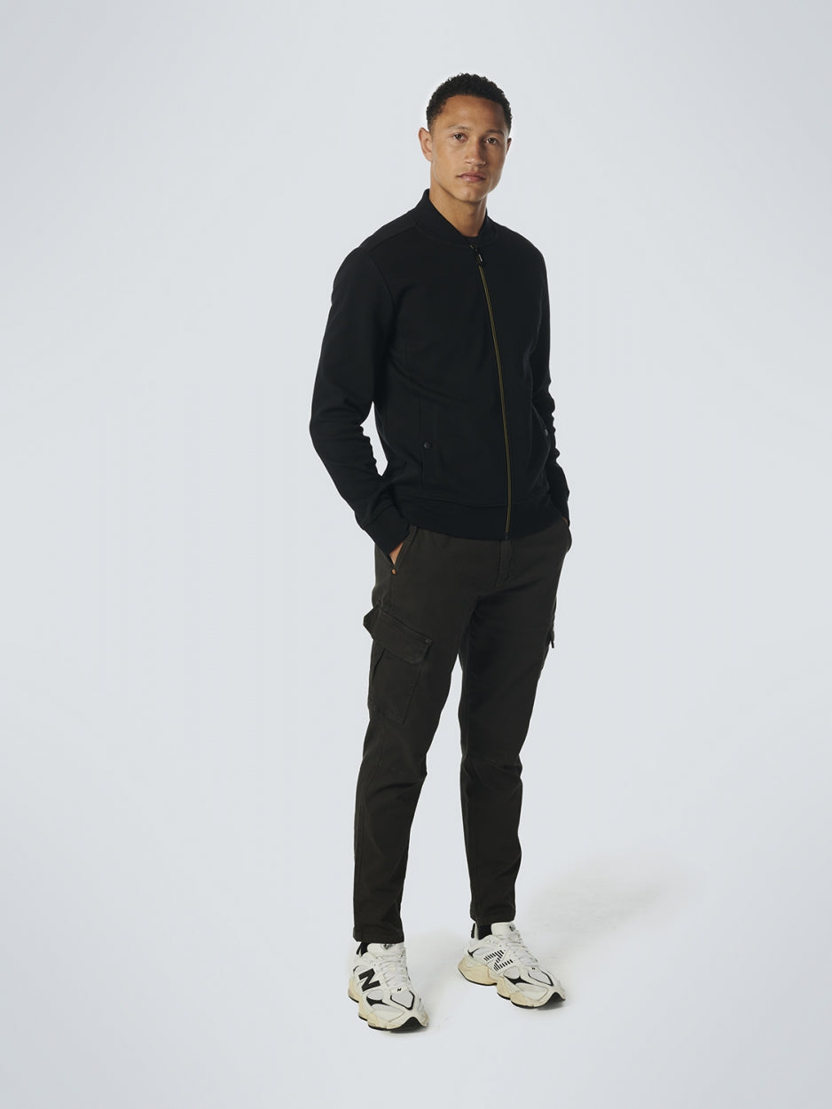 Sweater Full Zipper Twill Jacquard | Black