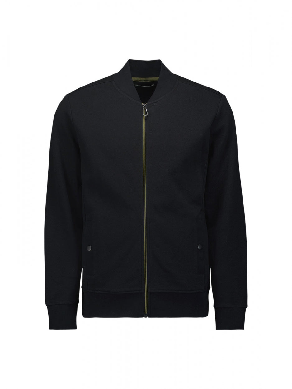 Sweater Full Zipper Twill Jacquard | Black