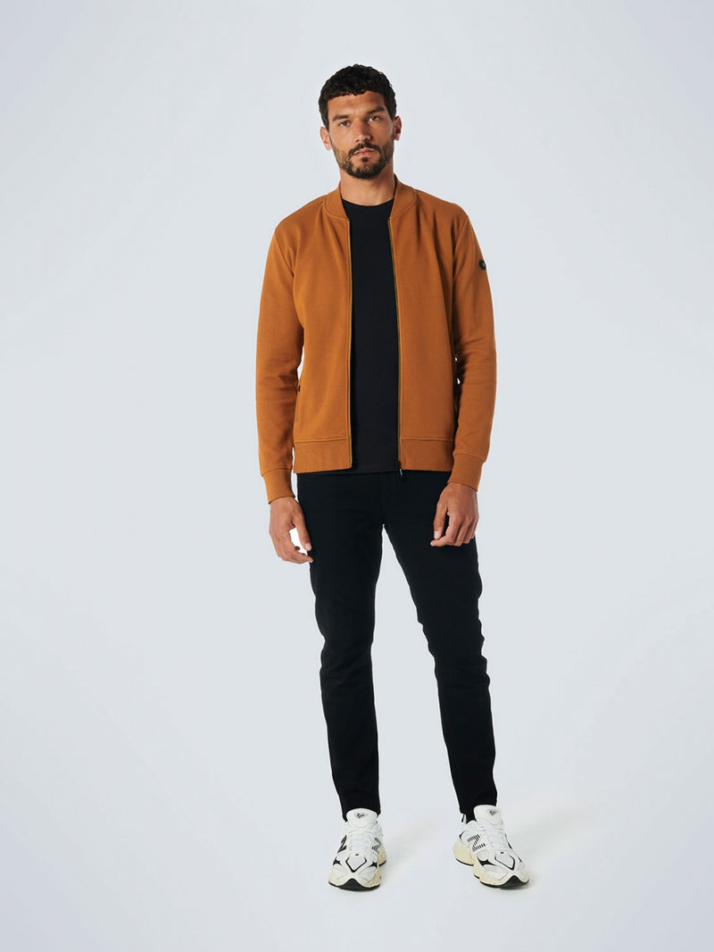 Sweater Full Zipper Twill Jacquard | Caramel