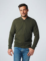 Sweater Full Zipper Twill Jacquard | Dark Green