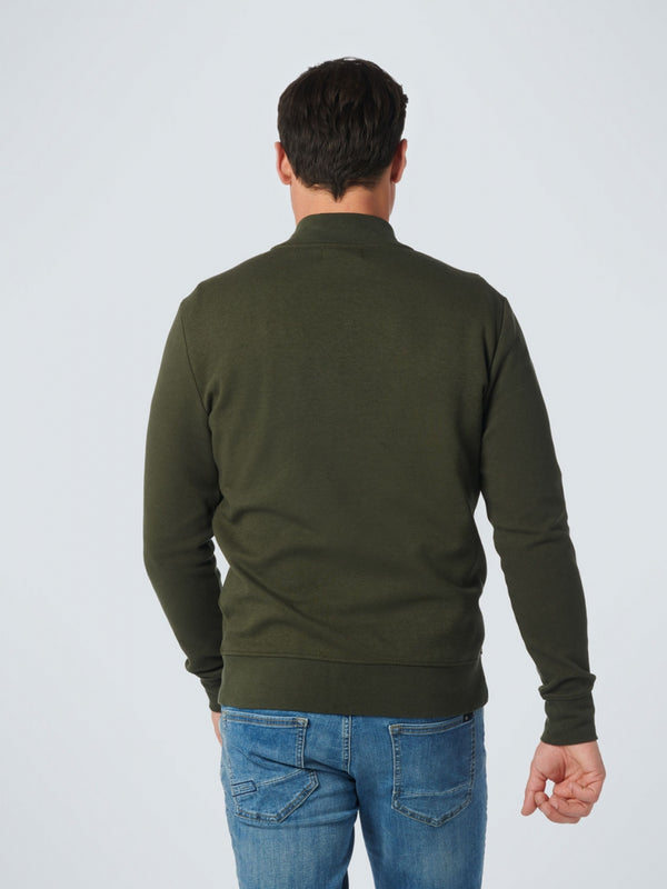 Sweater Full Zipper Twill Jacquard | Dark Green