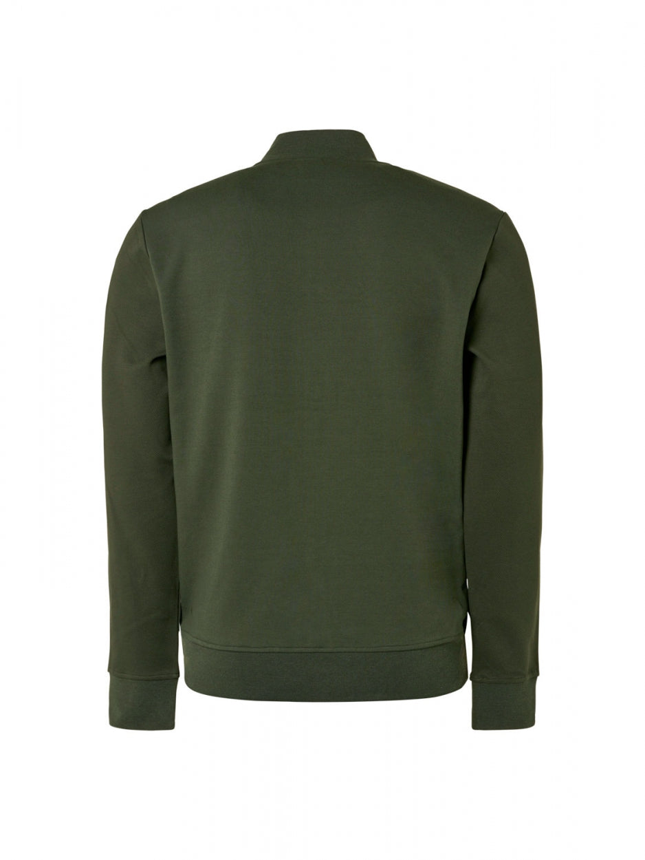 Sweater Full Zipper Twill Jacquard | Dark Green