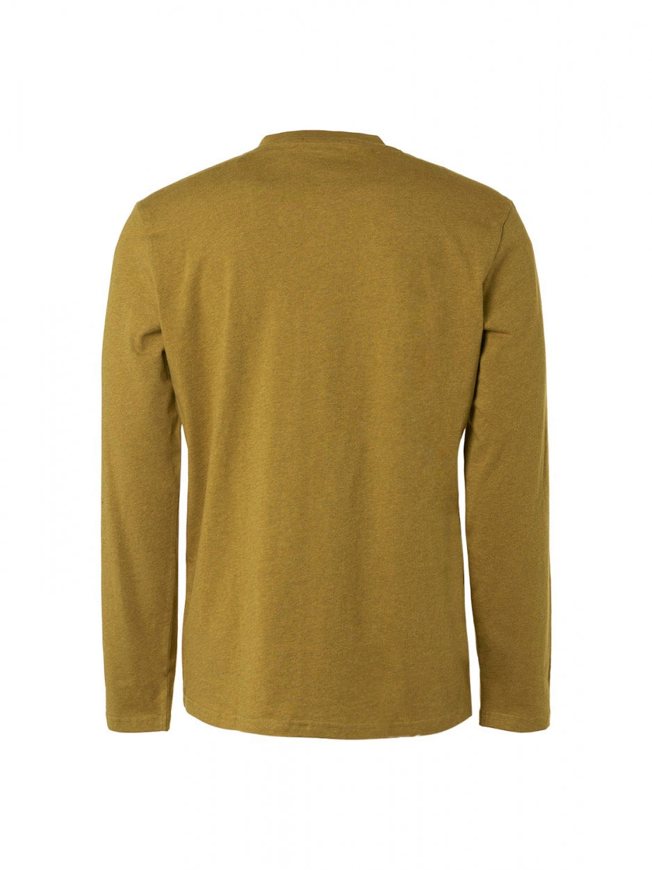 T-Shirt Long Sleeve Granddad Melange | Olive