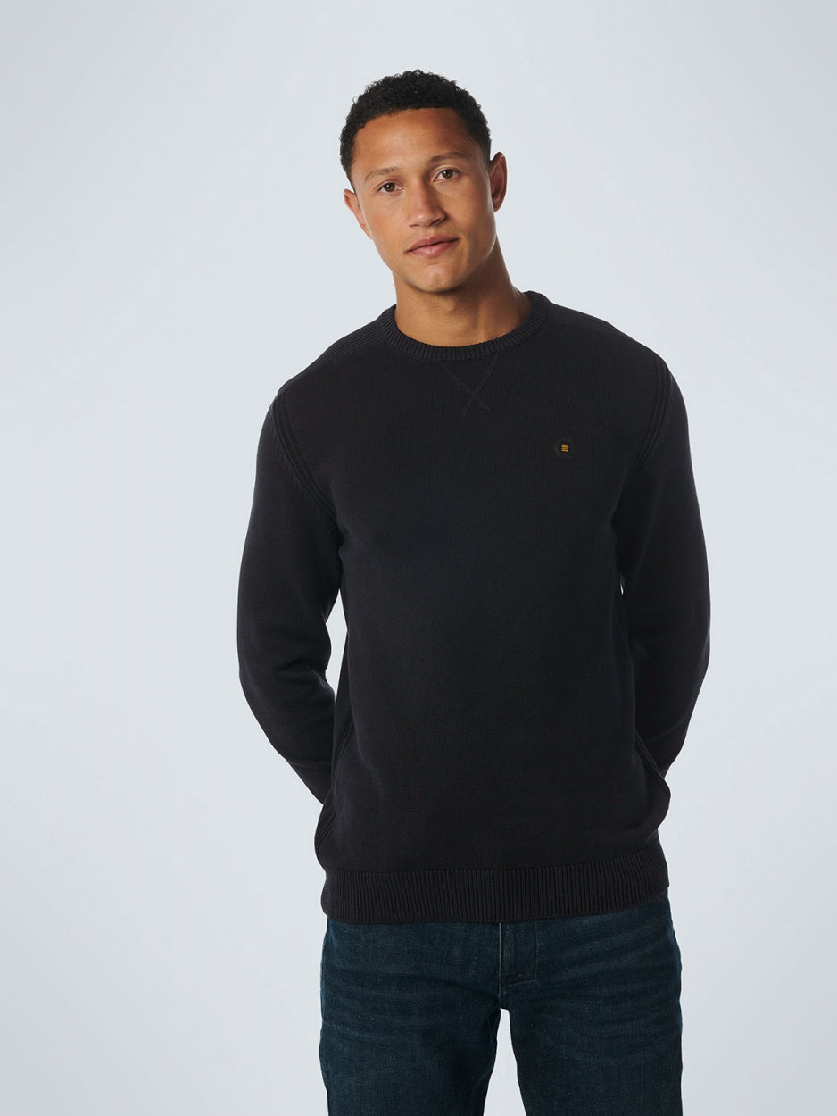 Pullover Crewneck Relief Garment Dyed + Stone Washed | Black
