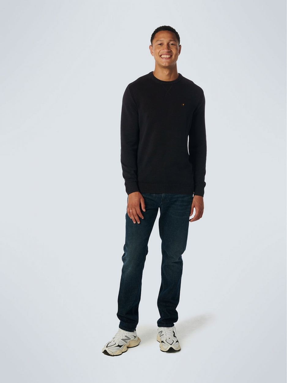 Pullover Crewneck Relief Garment Dyed + Stone Washed | Black
