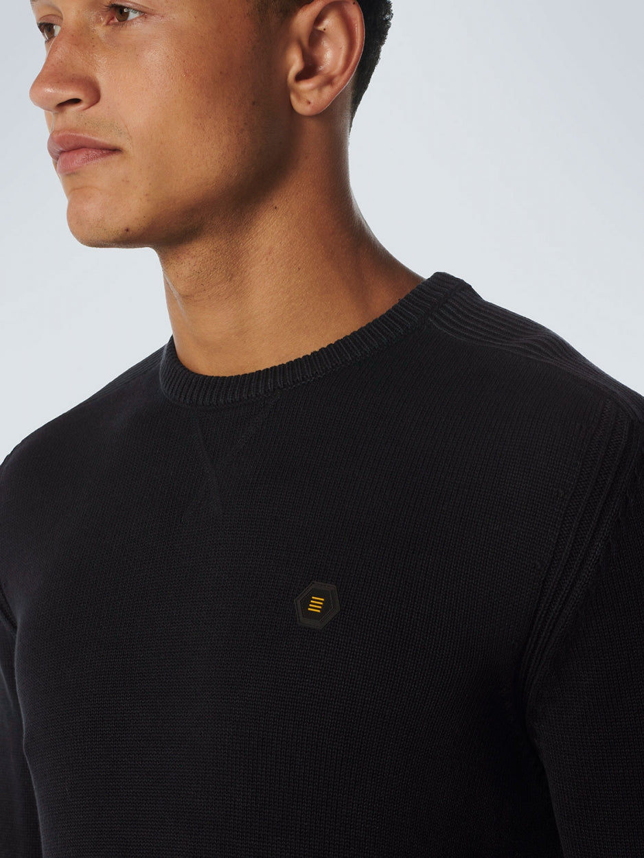 Pullover Crewneck Relief Garment Dyed + Stone Washed | Black